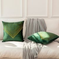 [COD] velvet gold patch ironing diamond pillowcase bedside decoration cushion light luxury retro