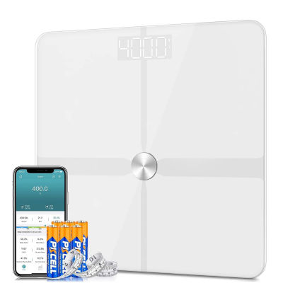 Sumbee Digital Weight Scale for Body Weight Fat Muscle Mass Analyzer High Precision Smart Lose Weight Bathroom Scale BMI Weighing Machine Body Scale Home Essentials Body Composition Bluetooth Scale 400LB White