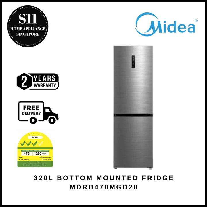 MIDEA MDRB470MGD28 320L BOTTOM MOUNTED FRIDGE [3 TICKS] - 2 YEARS LOCAL ...