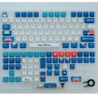 129 Keys Gura สีย้อมปุ่มกด PBT -SUB Cherry Profile Keycaps กับ1.75U 2U Sherry สวิตช์ MX คีย์บอร์ดแบบกลไก