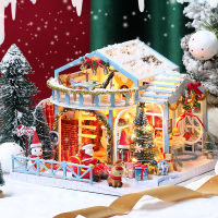 Quyiya Diy Cottage Christmas Snow Night Hand-Assembled Creative Model ของขวัญคริสต์มาสสำหรับแฟน