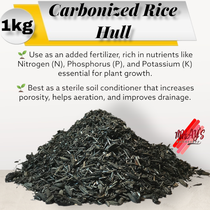 1kg High Quality Pure Clean Carbonized Rice Hull / CRH I Very good soil ...