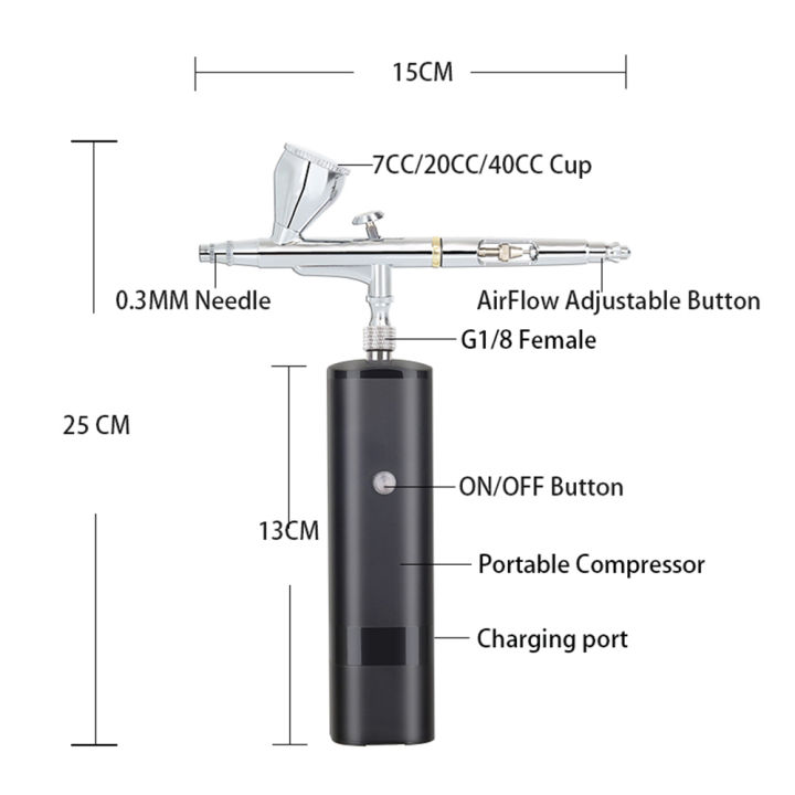 รุ่นใหม่-airbrush-และพ็อกเก็ตคอมเพรสเซอร์พร้อมท่อ0-3มม-ปากกาหัวฉีด-luxury-facial-oxygen-fog-mist-sprayer-เครื่อง-ladys-ของขวัญ