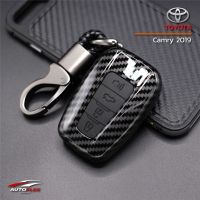 ( PRO+++ ) โปรแน่น.. เคสเคฟล่ารีโมทกุญแจรถยนต์ Toyota Camry 2020 / Altis 2020 / Cross (Smart Key) รีโมท ไม้ กระดก จู น รีโมท รั้ว รีโมท รีโมท บ้าน จู น รีโมท