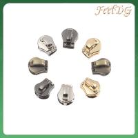 FEELDG 5/10pcs 4 สี ซิปฟันทองแดง อุปกรณ์เสริม เย็บเสื้อผ้า Universal Instant Fix ชุดซ่อมเปลี่ยน Zip Slider ฟัน ซิปดึงหัว