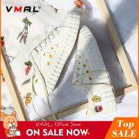 VMAL （สีเหลือง）ผู้หญิงรองเท้าผ้าใบบิสกิตแบบหวาน น่ารัก