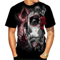 Zombie Mens T shirt Pattern Shirts Daily Leisure Beach Vacation Style Loose Crew Neck T Shirt For Men Large size Short Sleeve