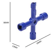 กุญแจช่างประปาประแจสี่เหลี่ยมสามเหลี่ยมอเนกประสงค์สำหรับมิเตอร์ไฟฟ้าและแก๊สสีคลาสสิกและการออกแบบที่ทนทาน
