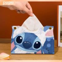 PUPU กันน้ำกันน้ำได้ กล่องทิชชู่เย็บ พับเก็บได้ การ์ตูนลายการ์ตูน เคสสำหรับเก็บของ ของขวัญสำหรับเด็ก อเนกประสงค์อเนกประสงค์ กล่องเก็บทิชชู่หนัง ของใช้ในครัวเรือน