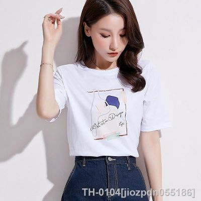 ✳✤✌ jiozpdn055186 Camiseta preta de manga curta feminina gola redonda solta novo estilo