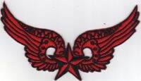 iron on patch Embroidery Arrow Wings Star Biker 11x4 cm ปีกและดวงดาว ตัวรีดติดเสื้อ เย็บติดผ้าประเทศไทย โลโก้ปัก มีกาวสำหรับรีด ตกแต่งเสื้