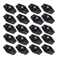 20 PCS Mini Swivel Wheels Furniture Wheels Self-Adhesive Casters Wheels 360°Universal Mini Wheel with Roller Ball Black