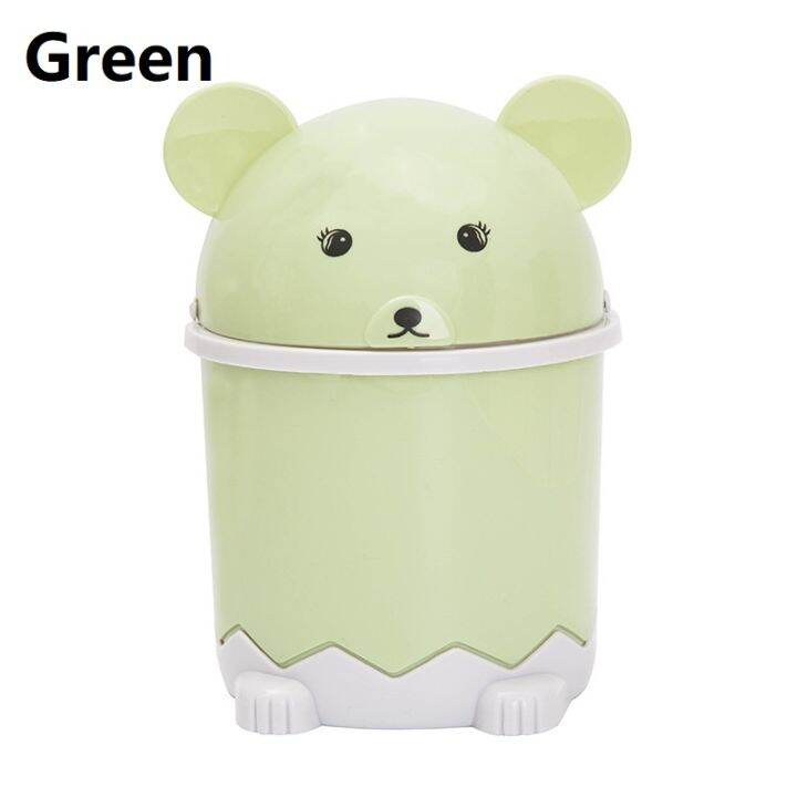 Trash can Cute Mini Waste Bin with Rolling Cover PP Desktop Garbage ...