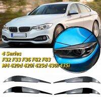 คิ้วไฟหน้าชั่วร้ายทำมุมตาสำหรับ BMW 4ซีรีส์ F32 F33 F82 F36 F83 M4 420D 420I 425D 430I 435I 2013-2021 2ชิ้น