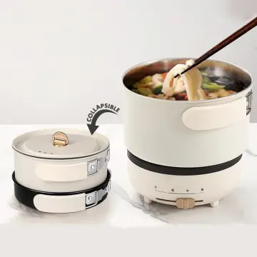 2L Multifunctional Portable Electric Hot Pot Student Noodle Cooker Travel  Folding Pot Mini Electric Cooking Pot