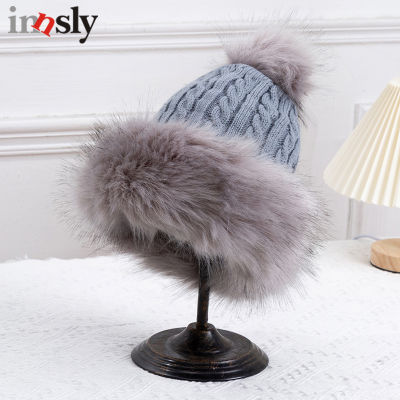 Womens Winter Hat Thicken Warm Windproof Snowproof Female Knitted Peaked Caps With Ball Ladies Outdoor Beanies Skullies