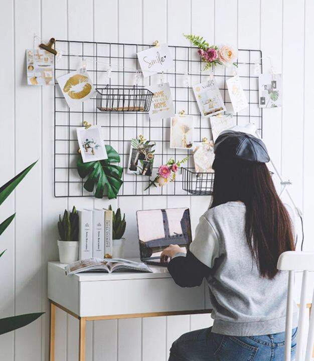 Clearance Sale! 2 Pcs 46cm x 84cm Mesh Wire Mesh Grid Wall Panel Black