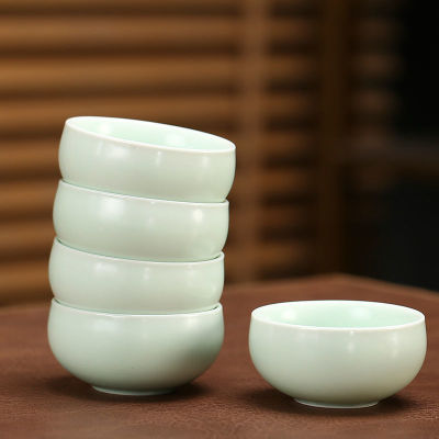 Kung Fu Small Tea Cup Kiln Change Tea Set Single Tea Cup Ceramic Master Cup Ru Kiln Cup Tea Cup Tea Bowl Japanese Jianzhan