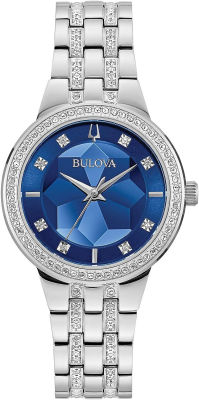 Bulova Ladies Phantom Crystal Stainless Steel Watch Steel Blue