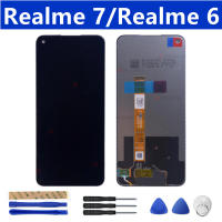 LCD ทดสอบแล้ว100% หน้าจอสำหรับ Realme 7/Realme 6สัมผัสหน้าจอ LCD หน้าจอดิจิตอล6.5นิ้วชิ้นส่วนอะหลั่ยประกอบครบชุด