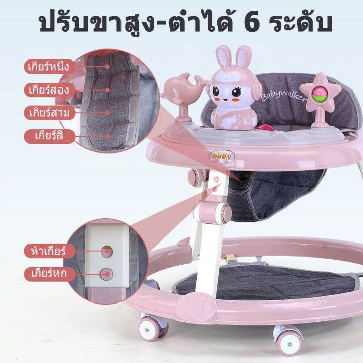 รถหัดเดินเด็ก-มีเสียงดนตรี-ไฟ-toys-รถวงกลมเด็ก-รถหัดเดินหมี-รถหัดเดิน-รถเด็กหัดเดิน-รถหัดเดินหน้าแมว-baby-walker