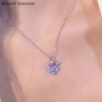 BEAUTY FASHION สร้อยคอจี้ Y2K สำหรับผู้หญิงสร้อยคอห่วงโซ่หัวใจ zircon Punk clavicle Choker