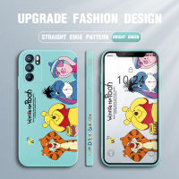 เคสโทรศัพท์ OPPO Reno6 5G / Reno6 Pro 5G / Reno6 Z 5G /Oppo Reno 5 5G 4G /Oppo Reno4กรณีการ์ตูน Pooh Bear Piglet Tigger Edge รูปแบบซิลิโคนเต็มกล้องป้องกันกรณีเคสคลุม