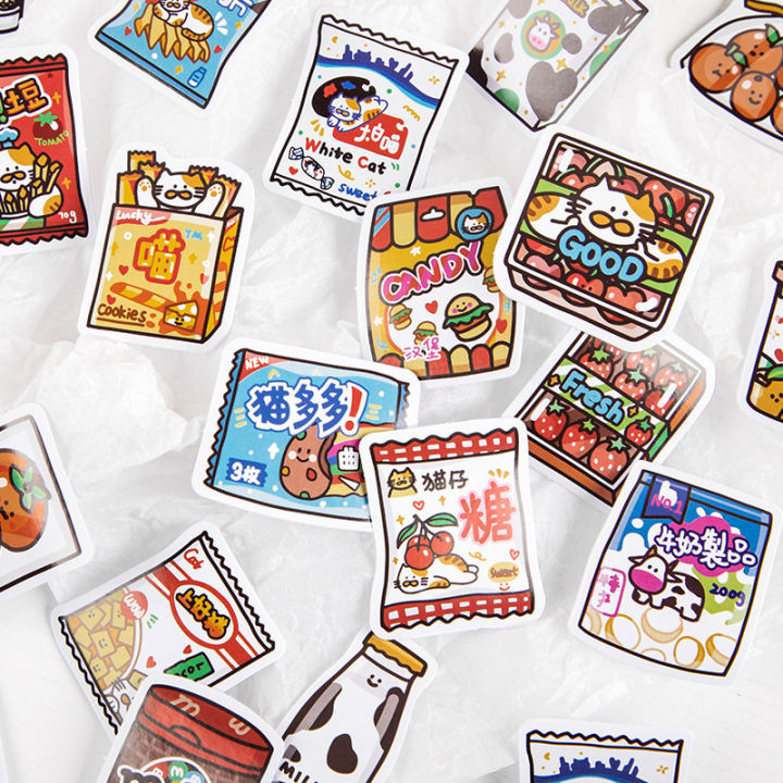 imoda-46pcs-bag-sweet-stickers-cartoon-cute-diary-journal-stationery-flakes-diy-decorative-sticker