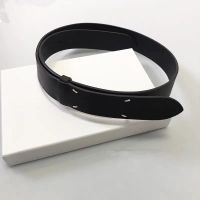 NEW 21ss four corner seam mark black mens and womens leather belt fashionable high-grade leather cowhide simple neutral belt Belts