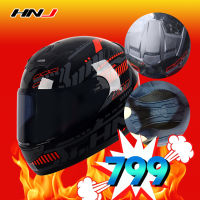 HNJ หมวกกันน็อคมอเตอร์ไซค์แบบเต็มหน้าสำหรับผู้ชาย หมวกกันน็อค Visor Women General