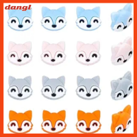 DANGL 12 Piece ซิลิโคนทำจากซิลิโคน ลูกปัดซิลิโคนจิ้งจอกน่ารัก 0.950.8นิ้วค่ะ รูปร่างสุนัขจิ้งจอก ลูกปัดสุนัขจิ้งจอกที่สร้างสรรค์ แข็งแรงทนทาน ลูกปัดคั่นรูปสัตว์ สำหรับผู้หญิง