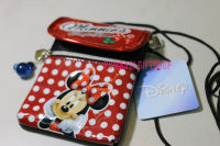 MNNG2001 - กระเป๋าสตางค์คล้องคอ ลาย มินนี่เม้าส์ ลายจุด สีแดง ( Minnie mouse pouch in red with polka dot background )