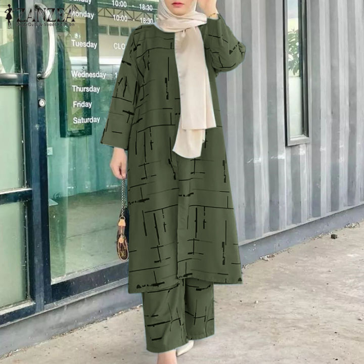 esolo-zanzea-muslimah-women-muslim-2pcs-sets-casual-loose-outfits-tracksuit-suit-long-tops-elastic-waist-pants-mls