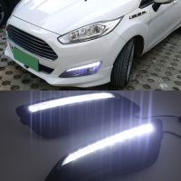 ✤✧ஐ Car Flashing 2PCS LED DRL Daytime Running Lights For Ford Fiesta 2013 2014 2015 2016 Daylight Fog light waterproof