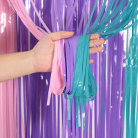 Fringe ผ้าม่าน Colorblock Tinsel ฉากหลังผ้าม่าน Party Supplies สำหรับงานเลี้ยงวันเกิด Wed Party Decorations