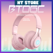 Tai Nghe Headphone Chụp Tai Bluetooth 5.0 BT06C Không Dây Tích Hợp Đèn LED