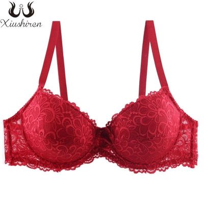 （A So Cute） Xiushiren Semi-size C DE ขนาดใหญ่ Bralette UltrathinCotton Brassiere เย็บปักถักร้อยชุดชั้นใน