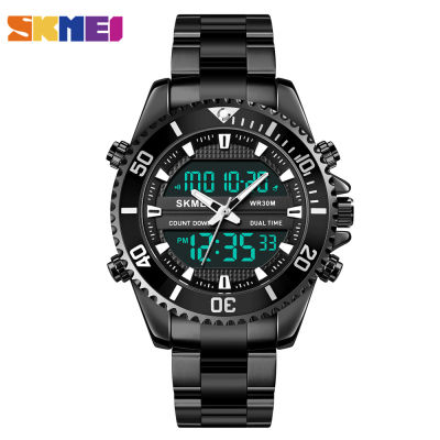 SKMEI Top Brand Military 3 Time Display Dual Movement Sport Watches Mens Stopwatch Date Alarm Clock Wristwatch Relogio Masculino