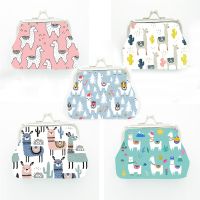 Alpaca Printed Coin Purse Women Wallet Girl Mini Cartoon Pattern Card Holder Clutch Bag Fresh Cute Small Wallet Fashion Portable