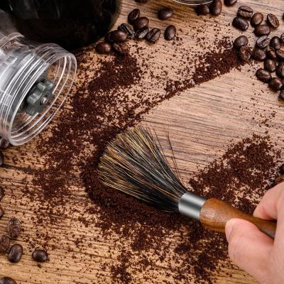 Coffee Grinder Cleaning Brush with Natural Bristles Lanyard Coffee Machine Brush Cleaner for Barista Home Kitchen Coffeeware