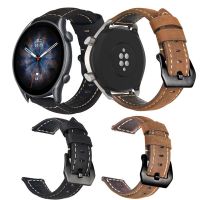 For Amazfit GTR 3 Pro Watchband 22Mm Crazy Horse Genuine Leather Strap For Amazfit GTR 3 GTR2 2E Pace Stratos Smart Watch Correa