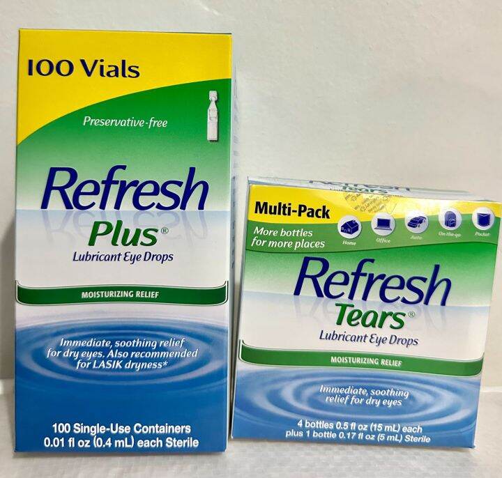 Refresh Plustears Lubricant Eye Drops For Dry Irritated Eyes 100 Vialsmulti Pack 4 Bottles 3657