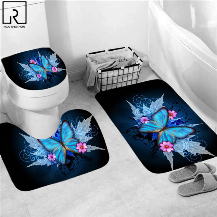 big-butterfly-beautiful-polyester-shower-curtain-134pcs-bathroom-waterproof-curtains-bath-mat-set-toilet-lid-cover-wc-supplies