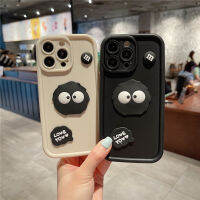 เคสป้องกันเลนส์เนื้อด้านนิ่มสำหรับ IPhone 11 12 13 14 15 Pro Max เคส3D ตาใหญ่น่ารักเคสโทรศัพท์กันกระแทกซิลิโคนฝาหลังรูปการ์ตูน