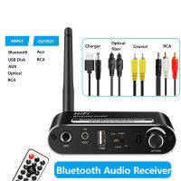 บลูทูธ5.1ตัวรับสัญญาณเพลง Hi-Fi อะแดปเตอร์เสียง3.5Mm Aux RCA Digital To ตัวแปลงแบบอะนาล็อก U Player พร้อมการควบคุม IR