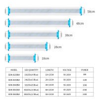 Super Slim LEDs พิพิธภัณฑ์สัตว์น้ำแสงพืชน้ำแสง18-48เซนติเมตร Extensible กันน้ำคลิปบนโคมไฟสำหรับปลา90-260โวลต์สหรัฐสหภาพยุโรป