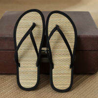 Women Flat Flip-flops Slippers Comfortable Non-slip Sandals Bamboo Rattan Flip Flop Home Bathroom Fashion Slippers Beach Slipper2023