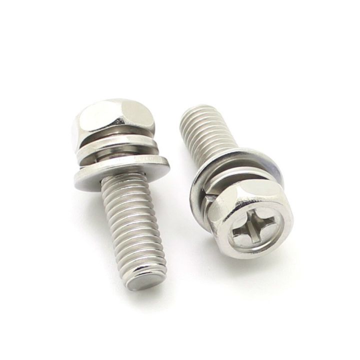 40pcs-m4-m5-m6-hex-cross-bolt-phillips-head-phillips-hexagon-screws-flat-spring-washers-304-stainless-steel-l-10-50mm-16mm-30mm-nails-screws-fastener