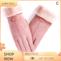 Lokei ถุงมือขนยาวสำหรับผู้หญิงถุงมือปั่นจักรยานแบบเต็มนิ้วถุงมือกีฬากลางแจ้งสำหรับผู้หญิง