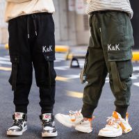 EACHIN Boys Pants Big Pocket Boys Black Trousers Casual Sports Pants Cargo Pants Spring Autumn Teenage Boys Clothing Long Pants